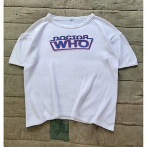 Vintage 1981 Doctor Who BBC Sci-fi White Promo T-shirt Sz L